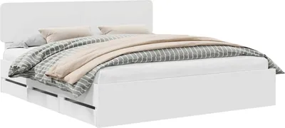 Obrázek produktu pro Rám postele se zásuvkou Bílý 180 x 200 cm Dřevěný materiál