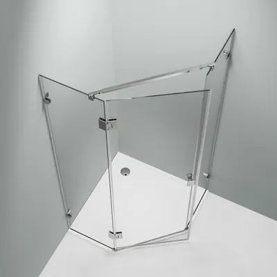 Produktbild von Duschkabine Fünfeckdusche EX415 - 8 mm - Nano Echtglas - 80 x 80 x 195 cm - Profilfarbe Chrom