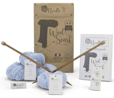 Strickset für Anfänger – Sjaal aus Wolle selber stricken, inkl. Nadeln