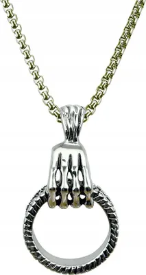 Produktbild von Halskette Silber Stahl Kette Pfote Kreis 310