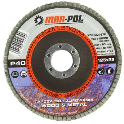 Obrázek produktu pro MAR-POL Kotouč brusný lamelový, 125mm, P40 M07972