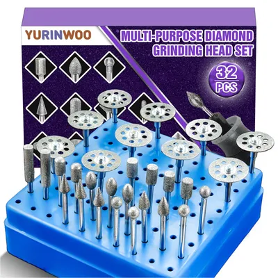 Diamantfräserset 32-tlg., 120 Körnung, 3 mm Schaft