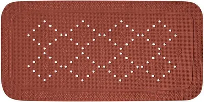 Produktbild von Spirella Duschmatte Badematte Badewannenmatte Badewanneneinlage antibakteriell rutschfest mit Saugnäpfen - Alaska Terracotta Rot - ca. 36 x 71 cm