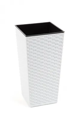 Produktbild von LAMELA Blumentopf FINEZIA RATAN, 35 x 35 cm, Höhe 68 cm, Weiß