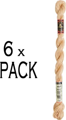 Immagine prodotto di 6x filato perline DMC misura 3, 15 m, 115A/3-738, PU