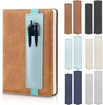 Immagine prodotto di Portapenne in pelle, set da 12 pezzi, per libri, quaderni, progetti, calendari, scuola e ufficio (6 colori)