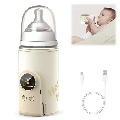 Produktbild von Babyflaschenwärmer mit 8000mAh Akku, 18W Schnellheiztechnik, 6 Temperaturstufen und Reise-Nachtlicht, kompatibel mit Universal-Flaschengröße