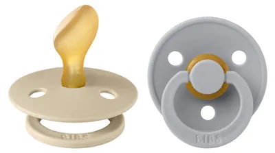 Produktbild von BIBS Colour Anatomical Schnuller 2er Pack, BPA-frei Dummy-Schnuller, Kiefergerechte Form. Naturkautschuk / Latex, Hergestellt in Dänemark. Größe 2 (6-18 Monate), Vanilla / Cloud