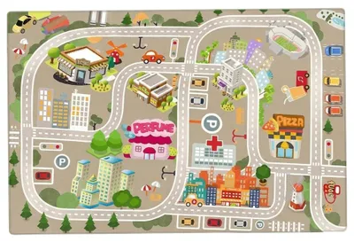 Produktbild von Autoteppich weich, 80 x 120 cm, mit rutschfester Unterseite, für Kinderzimmer