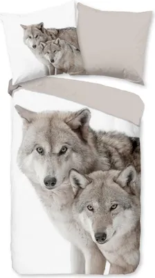 Produktbild von Duvet cover Good Morning 135x200 + 1* 80x80 cm - wolves in the snow