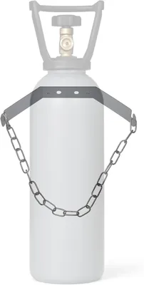 Produktbild von CO2 Flaschenhalter Edelstahl mit Kette – Wandhalterung für 2–10 kg Gasflaschen