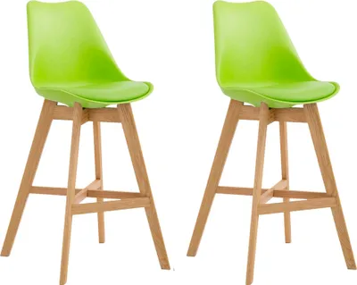 Produktbild von 2er Set Barhocker HLO-CP12 Kunststoff natura grün