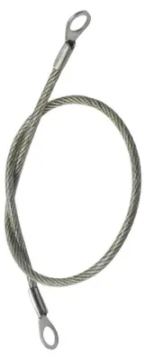 Image de Câble en acier inoxydable avec gaine en PVC et œillets - 4 pièces, diamètre de 1,5 à 3 mm