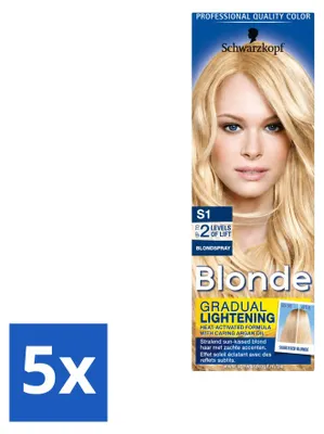 Produktbild von 5 x Schwarzkopf Blonde Super S1 Blondspray - Vorteilspackung - 5 Stücke