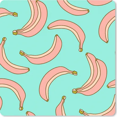 Produktbild von MuchoWow® Mauspad Mousepad Rosa - Banane - Obst - Muster 30x30 cm - Mousepads - Maus Mat - Pad - Mausunterlage - Gaming