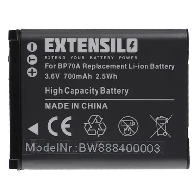 Produktbild von EXTENSILO 1x Akku Ersatz für Samsung BP-70a, BP70a, EA-BP70A, SLB-70A für Kamera (700mAh, 3,6V, Li-Ion)
