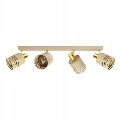 Produktbild von LUXOLAR - LED Deckenleuchte 4-flammig Creme/Gold E27 60W - Deckenlampe Schwenkbar für Wohnzimmer, Küchen - Modern, Japandi Design