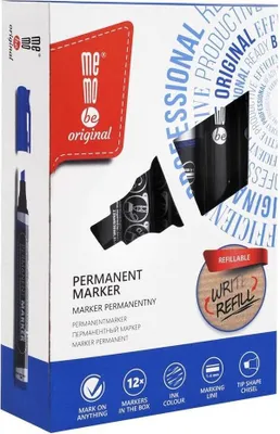 Image de Marqueur bleu permanent MemoBe (12 pièces)