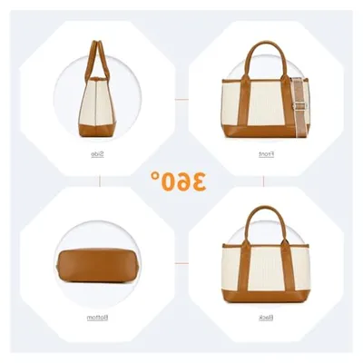 Produktbild von Damen Henkeltasche Mittelgroß Tote Bag Umhängetasche Shopper Handtasche Schultertaschen für Arbeit Büro Reisen Einkaufen Schule