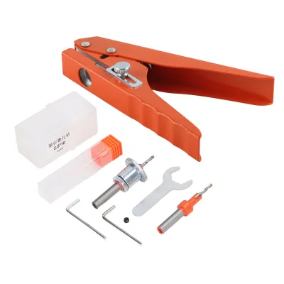 Produktbild von Einzellochstanzer, robustes Hand-Kantenband-Stanzzangenwerkzeug für PVC-Karten, 10 mm flache, schräge Öffnung