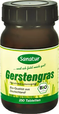 Produktbild von Sanatur Gerstengras Rohkost Tabletten, 250 St. Tabletten