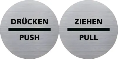 Produktbild von helit Piktogramm the badge ZIEHEN /PULL, rund, silber (5690773)