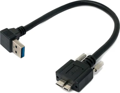 Zdjęcie produktu dla SYSTEM-S Kabel USB 3.0 30 cm z wtyczką Micro B na wtyczkę A kątową czarny