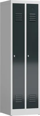Produktbild von ClassiX Spind anthrazit, lichtgrau X-510108, 2 Schließfächer 50,0 x 50,0 x 180,0 cm