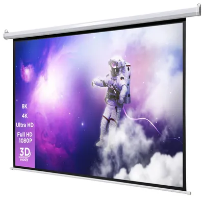 Produktbild von celexon basic Motor-Leinwand 110" | 200x200 cm 1:1 | elektrische Full-HD 4K Beamer-Leinwand für Heimkino oder Büro-Präsentationen | geeigent zur Deckenmontage oder Wandmontage | inkl. Fernbedienung