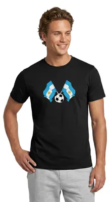 Produktbild von Spreadshirt Argentinien Flaggen | Argentinien Fußball Männer T-Shirt, 4XL, Schwarz