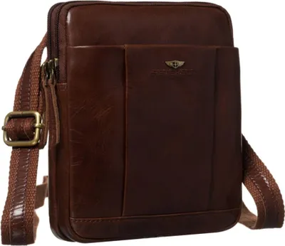 Obrázok produktu pre Peterson pánska kožená crossbody taška hnedá 20x16x6 cm