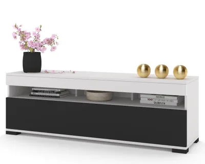 Produktbild von Fernsehschrank TV-Lowboard PLAY STEHEND Weiß Matt/Schwarz 120cm