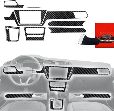 Obrázek produktu pro 9in1 Ochranné fólie Grizz Protector pro středovou konzoli a palubní desku – Volkswagen Touran Highline (2025) karbonový vzhled lesklý