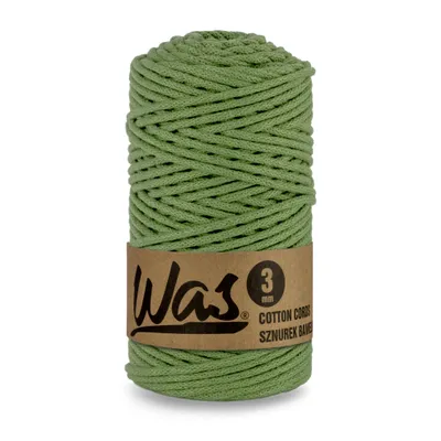 Image de Cordon en coton, ficelle tressée en coton, cordon à âme en polyester, pour macramé corde de macramé, cordon pour loisirs créatifs, 3 mm 100 m pistache