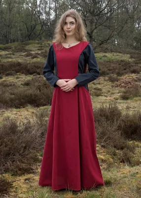 Produktbild von Mittelalter-Überkleid, Surcot Andra, rot - Mittelalterkleid Mittelalterkleid Wikinger LARP Kostüm Größe: S/M