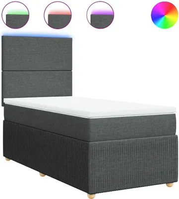 Produktbild von vidaXL Boxspringbett mit Matratze Dunkelgrau 80x200 cm Stoff