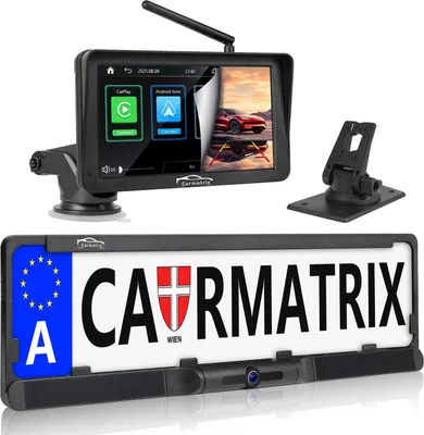 Produktbild von CARMATRIX Solar Rückfahrsystem mit Android Auto und Apple CarPlay, GoogleMaps, YouTube