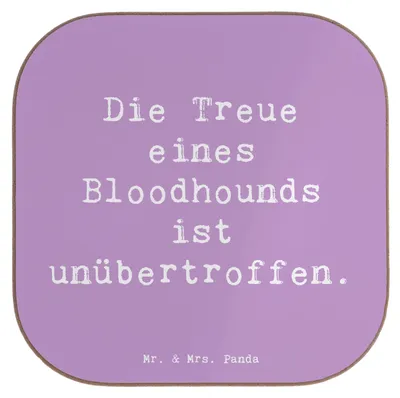 Produktbild von Mr. & Mrs. Panda Untersetzer für Gläser Spruch Bloodhound Treue - Lavendeltraum - Geschenk, Hunde, Hundeerziehung, Hunderasse, unübertroffen, Hunderassen Pflege, Coaster
