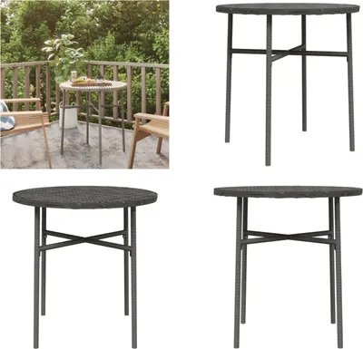 Produktbild von vidaXL Beistelltisch Grau 45 cm Poly Rattan - Beistelltisch - Beistelltische - Gartentisch - Terrassentisch