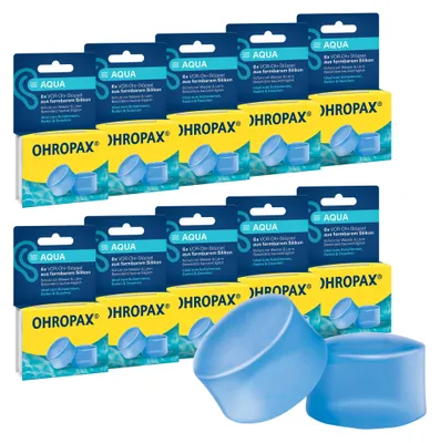 Produktbild von OHROPAX Aqua Ohrstöpsel 10x6 Stück – Silikon-Schutz für Wasser & Lärm
