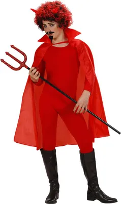Immagine prodotto di Mantello da diavolo con colletto Mantello di Halloween per bambini rosso 100cm - Taglia unica