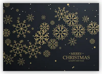 Produktbild von Edle moderne Schneeflocken Weihnachtskarte: Merry Christmas & happy new year