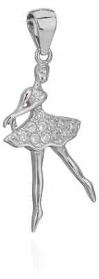 Produktbild von NKlaus Kettenanhänger Ballerina 925 Silber 23x17mm Tänzerin Silberanhänger mit Z