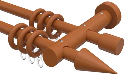 Produktbild von Interdeco Gardinenstange / Vorhangstange Kirschbaum lackiert, Typ Talena Siveo (Kegel), 20 mm Ø 2-läufig, 220 cm