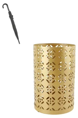 Produktbild von 42 x 15 x 15 Robuster Gold Regenschirmständer aus Metall, Organizer für Regenschirme, stilvoller und moderner Organizer für den Eingangsbereich