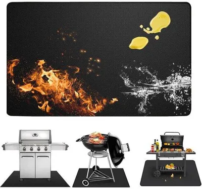 Immagine prodotto di Tappetino per barbecue resistente al calore, 100x180 cm, ignifugo, per barbecue a gas e a carbonella
