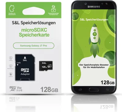 Produktbild von microSD Speicherkarte S&L für Samsung Galaxy J7 Pro - Speicherkapazität: 128 GB