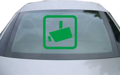 Produktbild von Indigos UG - Aufkleber Heckscheibe & Motorklappe DE2325 - grün - 600x600 mm - Videoüberwacht - Auto Scheiben Fenster Heckklappe Tuning Racing JDM - Die cut