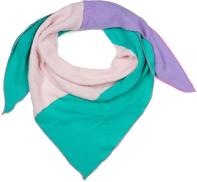 Produktbild von styleBREAKER Damen Musselin Dreieckstuch 3-farbig | Pastell Schal aus Baumwolle für Frühling & Sommer | Leichtes Dreieckstuch aus Musselin Stoff | Italy
