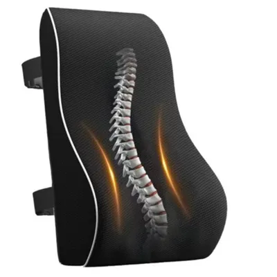 Produktbild von Rückenkissen Auto, Lendenkissen aus Memory Foam, Lordosenstütze Auto, Lendenkissen für Bürostuhl, Ergonomisches Lendenwirbelstützkissen für Autositze